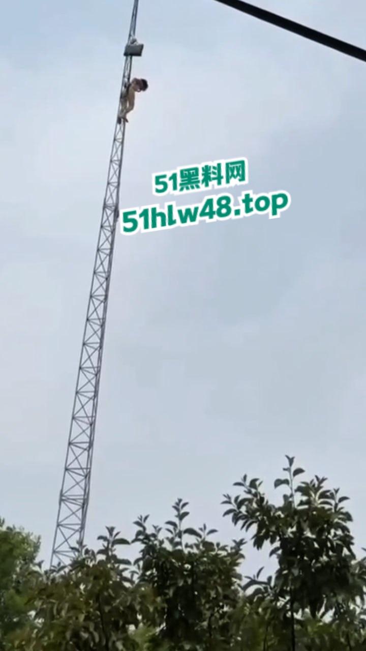 瓜友实拍裸女被绑电线杆，疑似是主人的任务逼迫美女爬上信号塔，再将其绑住完美展示。-3